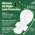 Overnight Sanitary Pads with Certified Organic Cotton Cover 12s